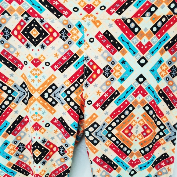 Lularoe Multi-Colored Aztec Print Leggings OS - Picture 2 of 5